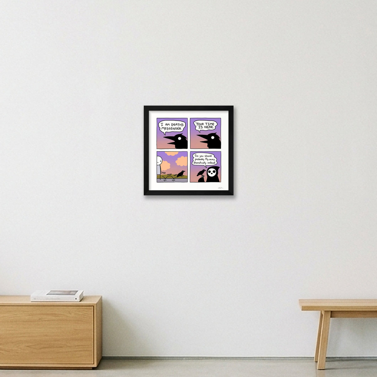 Death's Messenger — 30×30cm, 12×12" Black Frame