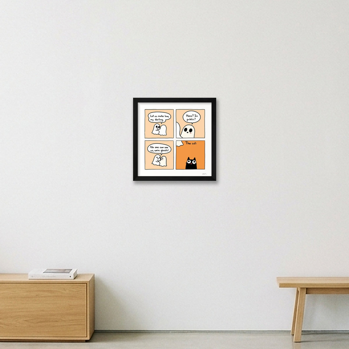 What The Cat Sees — 30×30cm, 12×12" Black Frame