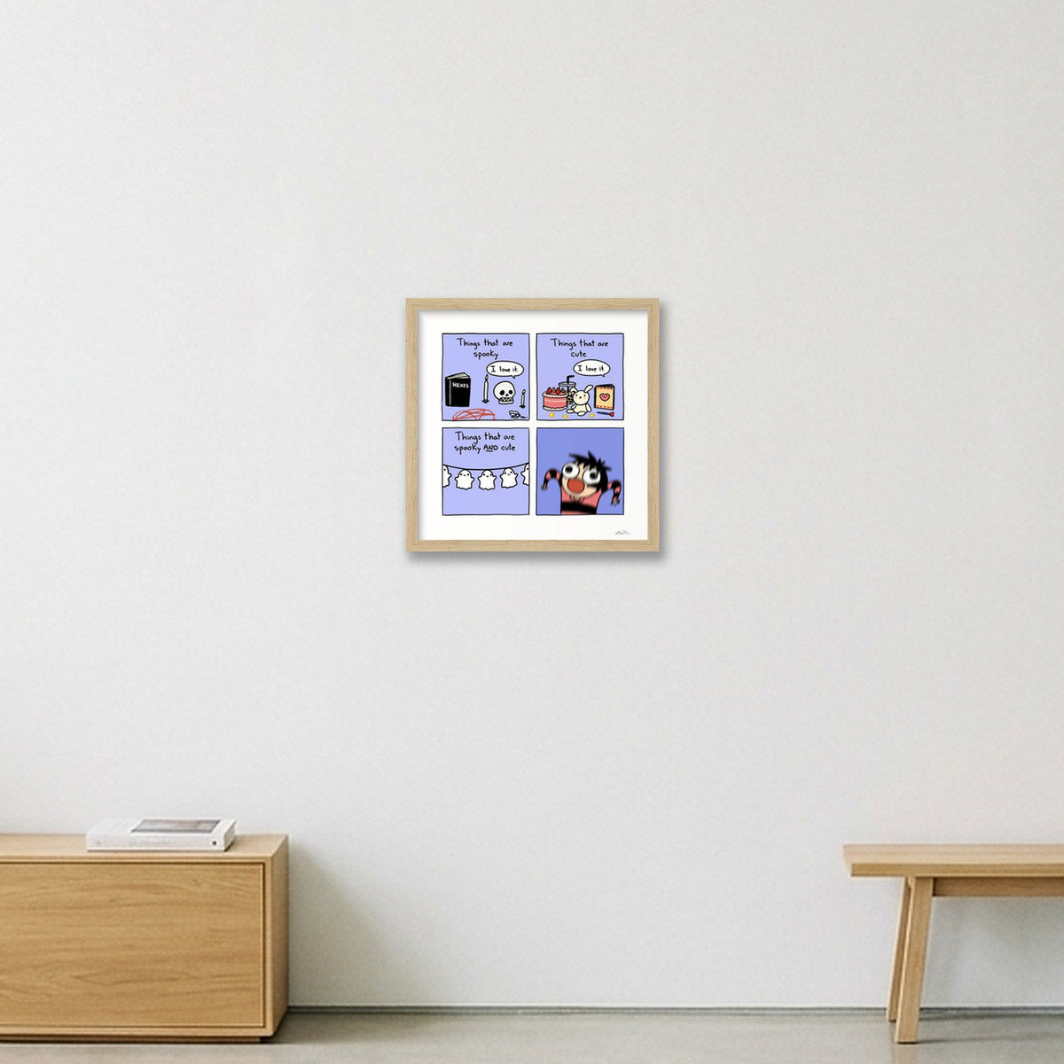 Spooky Cute — 30×30cm, 12×12" Oak Frame