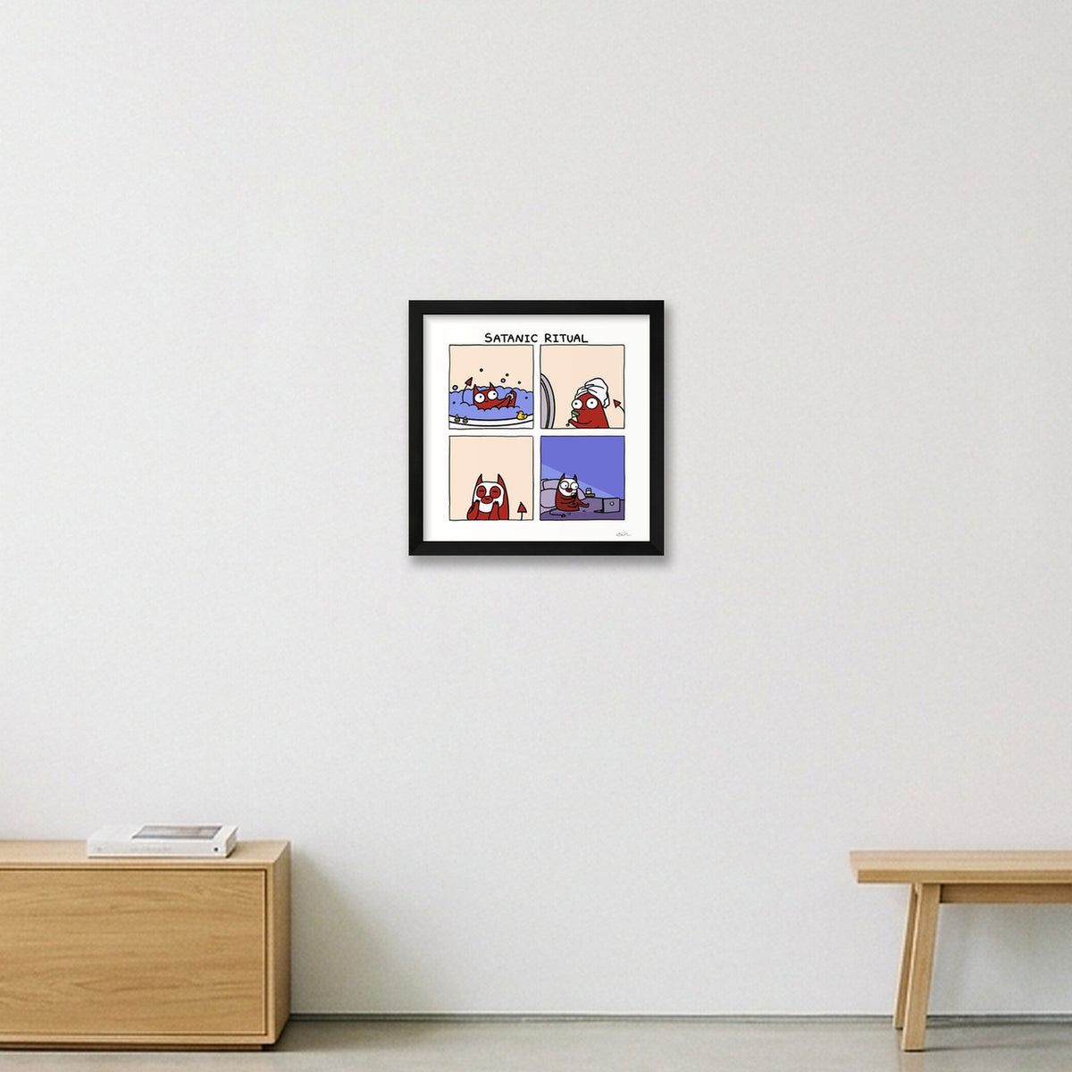 Satanic Ritual — 30×30cm, 12×12" Black Frame