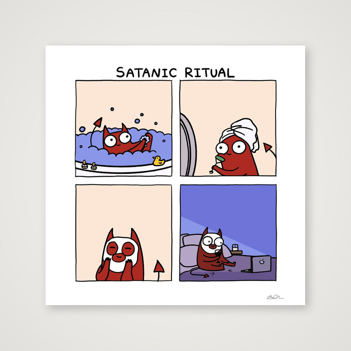 Satanic Ritual — 30×30cm, 12×12" Print only